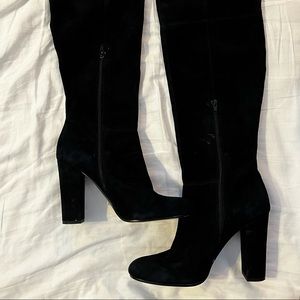 Gianni Bini black suede over knee boots. Size 8